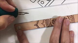 Pyrography on a Simple Leather Bracelet [upl. by Norha140]