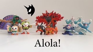 Pokémon Tomy Alola Starters all elvolution and Nebby Cosmog [upl. by Burtie]