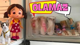 Niloya Arkadaşların Buzdolabına Saklandı  Barbie Bebekler Nereye Saklandı  Oyuncak Oyun Videoları [upl. by Johny]