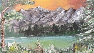 Acrylic Painting LandscapeAcrylic on 16x20 canvas Fun and Easy Beginner Artwork [upl. by Eltsyrhc446]