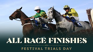 ALL RACE FINISHES FROM FESTIVAL TRIALS DAY AT CHELTENHAM RACECOURSE [upl. by Spevek]