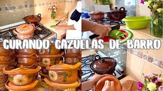 Cómo curar ollas de barro  curando mis cazuelas de barro  Cocinando [upl. by Nylanna]