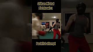 Nice BACKFIST attempt by shihan Michał Piotrkowicz karate martialarts kumite taekwondo [upl. by Jorrie711]