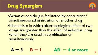 Pharmacodynamics Factors affecting drug actions Drug synergism [upl. by Eisso]