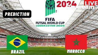 Brazil vs Morocco Live Stream FIFA FUTSAL World Cup 2024 Quarter Final Match Commentary Score [upl. by Alinna493]