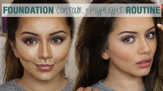 Tutorial  Foundation Contour amp Highlight Routine  Kaushal Beauty [upl. by Chiaki]