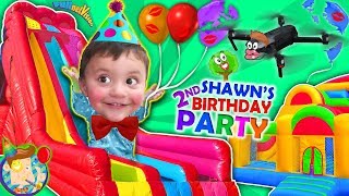 Shawns 2nd Birthday Party BOUNCE HOUSE Inflatable Outdoor Playground Giant Slides FUNnel VIsi [upl. by Bald892]