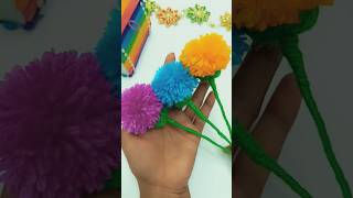 Yarn Flower Crafts  Easy DIY Yarn Flowersyarnflowercraft [upl. by Chicoine]