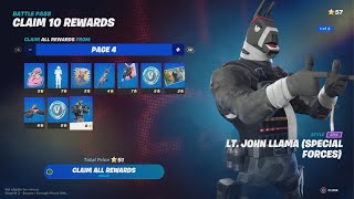 How to Unlock LTJOHN LLAMA Special Forces in Fortnite  Battle Pass Rewards Page 4 [upl. by Berfield]