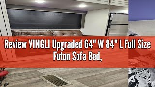 Review VINGLI Upgraded 64quot W 84quot L Full Size Futon Sofa Bed 6quot Thick Upholstery Chenille Loveseat [upl. by Sirej576]