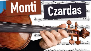 Monti Czardas  CLOSE UP  Violin Sheet Music  Piano Accompaniment [upl. by Born]