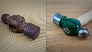 Rusty Old Ball Peen Hammer Restoration [upl. by Youngman208]