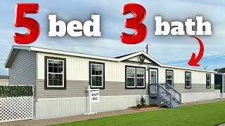 BIG 5 bed 3 bath mobile home with a unbelievable SMALL price Prefab House Tour [upl. by Yard7]