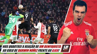 BENFICA NOS QUARTOS Festejo de um Benfiquista ao golo de Darwin Núñez frente ao Ajax shorts [upl. by Garrott]