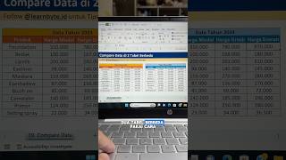 Membandingkan Data di 2 Tabel Berbeda belajarexcel excel exceltips exceltutorial [upl. by Norreht807]