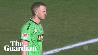 Ingolstadt score while Duisburg keeper takes a drink during game [upl. by Wernher]