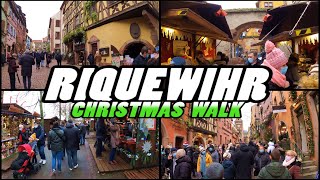 RIQUEWIHR Christmas Walk  Alsace France 4k [upl. by Wivestad]