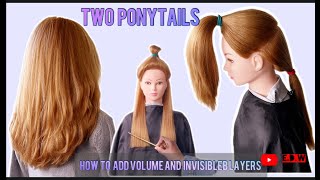 DIY HOW TO ADD VOLUME amp INVISIBLE LAYERS  U amp V SHAPED LAYERS HAIR [upl. by Zweig]