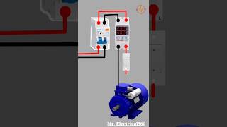 Controlling motor with RCBO and voltage relay and ampere relay connection shorts shortsviral yt [upl. by Aldo]