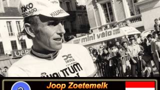 De 15 beste wielrenners aller tijden Eddy Merckx Sean Kelly Joop Zoetemelk Gino Bartali Hinault [upl. by Richy411]