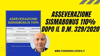 Asseverazione Sismabonus 110 e DM 3292020 [upl. by Hopfinger795]