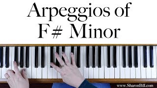 F F Sharp Minor Arpeggios for Piano hands separately and hands together [upl. by Elegna434]