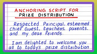 ANCHORING SCRIPT FOR PRIZE DISTRIBUTION  ANCHORING SCRIPT FOR AWARD CEREMONY [upl. by December887]