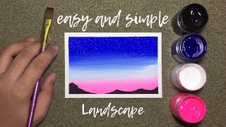 Easy and Simple Poster Color Landscape Painting for Beginners • Stepbystep Tutorial [upl. by Annahs]