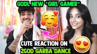 GodL New Girl Gamer Cute Reaction on Zgod Garba Dance 🥰 [upl. by Enerehs]