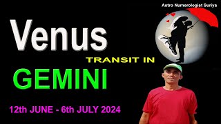 Venus Transit In Gemini 2024 Vedic Astrology। Venus Transits In Gemini 2024। [upl. by Koffman]