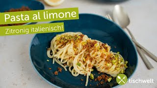 Pasta mit Zitrone – leicht und frisch  Schnelles italienisches Rezept  Spaghetti al limone [upl. by Yael]