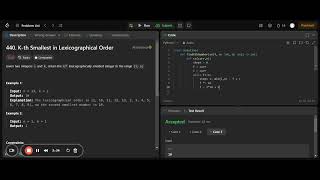 Leetcode 440 Kth Smallest in Lexicographical Order [upl. by Asenev904]