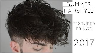 Textured Fringe  Mens Summer Hairstyle  Disconnected Undercut [upl. by Service]