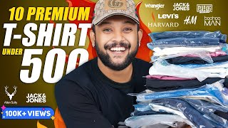 10 BEST Branded TShirts Under ₹500 for College 🔥 Men TShirts Haul Review 2024  ONE CHANCE [upl. by Oirramaj]