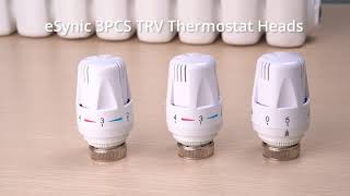 eSynic 3pcs Radiator Thermostat Head TRV M 30 x 15 Radiator Valve Replacement Head Thermostatic [upl. by Dag]