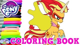 My Little Pony Coloring Book Daydream Shimmer MLP Sunset Surprise Egg and Toy Collector SETC [upl. by Arval115]