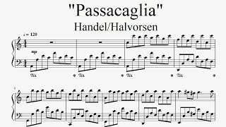 quotPassacagliaquot – HandelHalvorsen piano sheet music [upl. by Ahtinak]