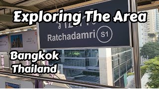 Out Exploring Ratchadamri BTS Area In Bangkok Thailand [upl. by Enibas]