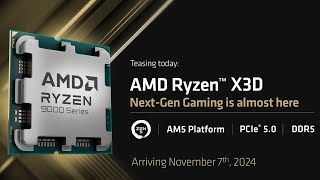 AMD Ryzen 9000X3D Chips  To Launch On November 7 [upl. by Nallid]