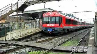 CPTM  CAF série 2100 partindo da estação Rio Grande da Serra [upl. by Tailor]