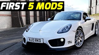 Porsche CaymanBoxster 981  First 5 Modifications Top 5 Mod Ideas [upl. by Tonina962]