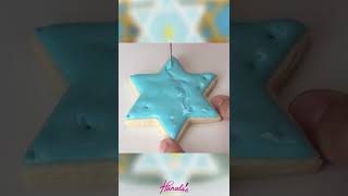 How I Flooded a Star Cookie with Royal Icing shorts [upl. by Amri632]