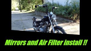 2000 Yamaha Virago 250 xv250 part 13 air filter and mirror install [upl. by Naeloj]