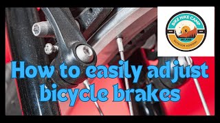 How to easily adjust bicycle brakes How to adjust V brakes [upl. by Sikleb239]