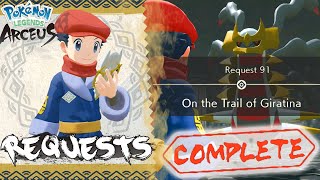 Pokemon Legends Arceus Request 91 Walkthrough quotOn the Trail of Giratinaquot How To Unlock amp Guide [upl. by Solracsiul]