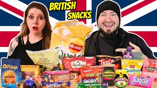 Foreigners try BRITISH SNACKS amp CANDY 🇬🇧  UK Taste Test [upl. by Lamoureux]