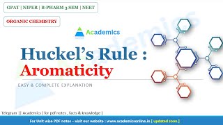 Huckels rule of Aromaticity  organic chemistry  Nonaromatic Antiaromatic  NEET  BPharm [upl. by Nnoj]