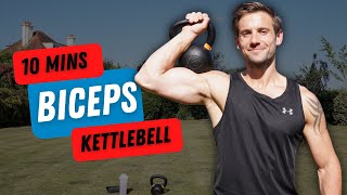 10 MINS KETTLEBELL BICEPS  Build Muscle with ONE Kettlebell only [upl. by Kiyohara]