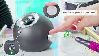 Delanie Professional Electric Nail Drill Machine Spherical Grey [upl. by Enneirda805]