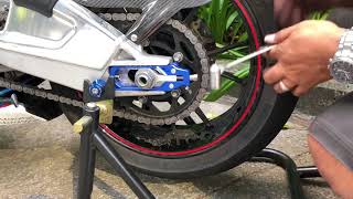 ติดตั้งชุดตั้งโซ่  Chain Adjusters BMW S1000RR [upl. by Menon]